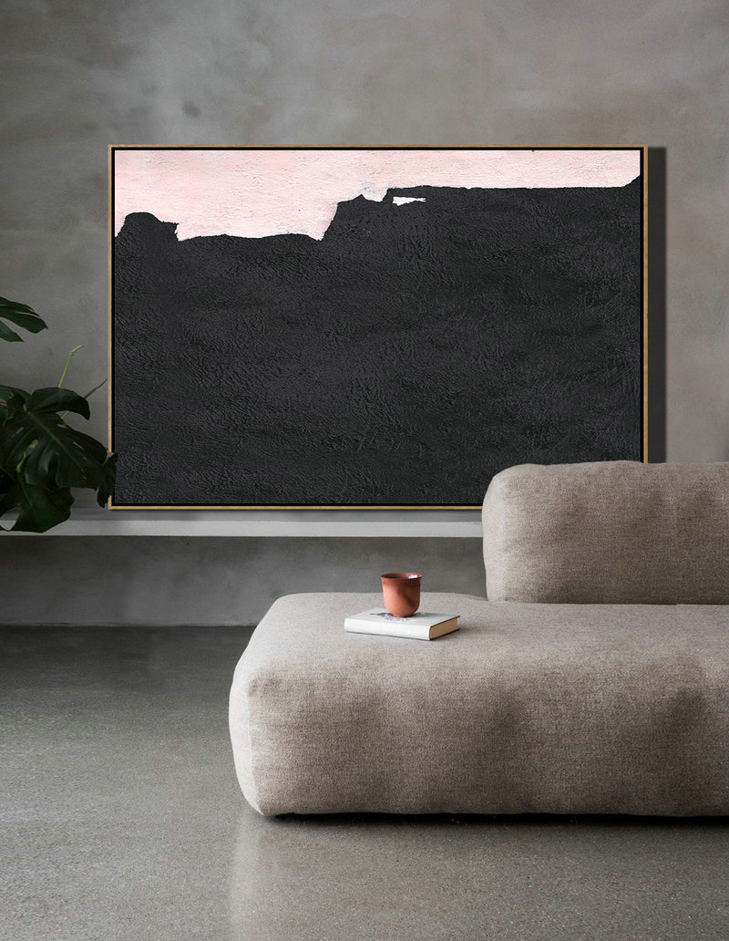 Oversized Canvas Art On Canvas,Hand-Painted Oversized Horizontal Minimal Art On Canvas,Acrylic On Canvas Abstract